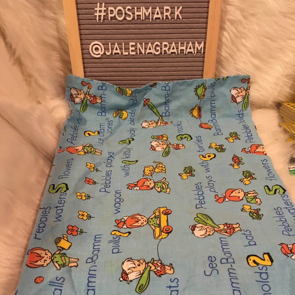 Vintage pillowcase flintstones pebbles bambam child toddler